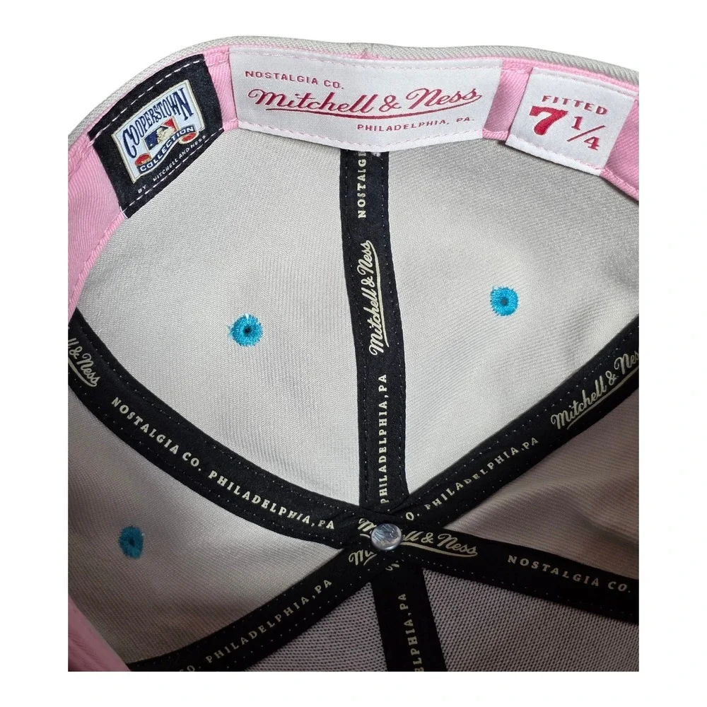 Mitchell & Ness Colorado Rockies Liberty Fitted Hat 7 1/4 Grey Teal Topps Patch
